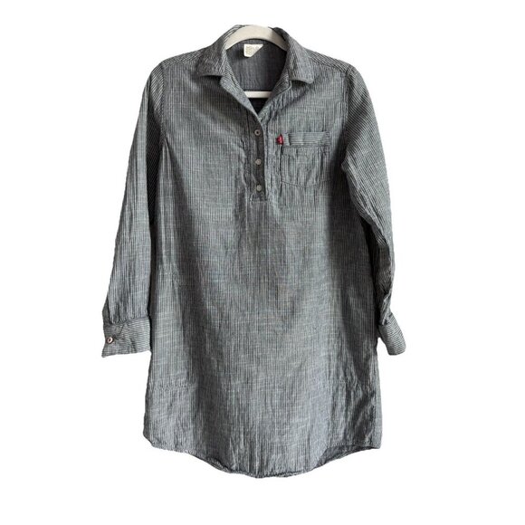 Levi’s Strauss &‎ Co Women's Striped Woven Sleep Shirt w/Pockets Blue Size Small - Picture 1 of 16